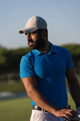 Fototapeta premium golfer portrait at golf course