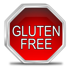 Gluten free Button - 3D illustration