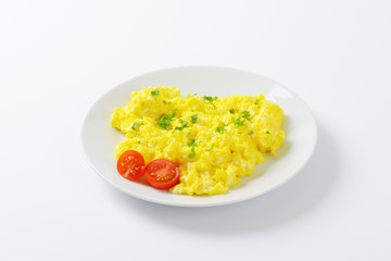 plate of scrambled eggs