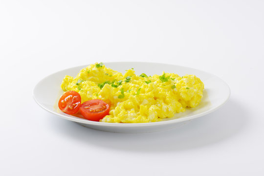 plate of scrambled eggs