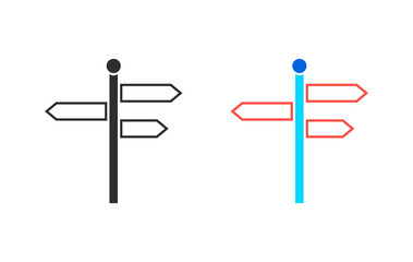 Signpost - vector icon.