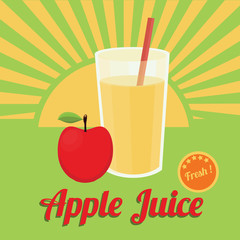 Apple Fruit Juice. Isolated Vector. Illustration