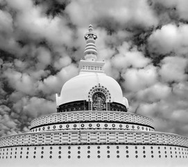 Shanti Stupa (Peace Pagoda) in Leh, Ladakh, North India