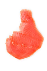 isolated slice of wild smoked salmon