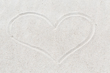Heart shape on sand