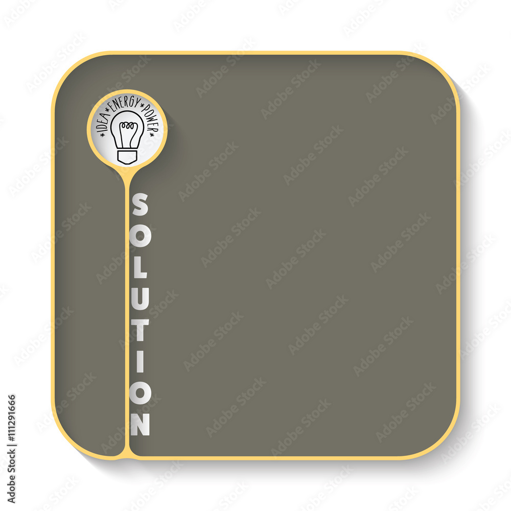 Poster text box for fill your text and bulb icon