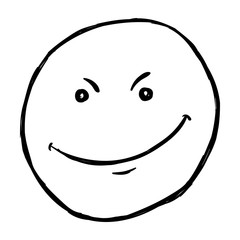 Vector Single Sketch Emoticon -  Bad Smile Face