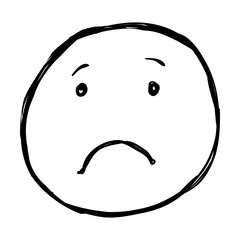Vector Single Sketch Emoticon - Sad Smiley