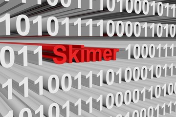 Skimer in the form of binary code, 3D illustration