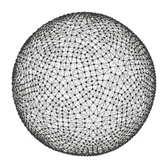 3d Sphere. Global Digital Connections. Technology Concept. Vector Illustration. 