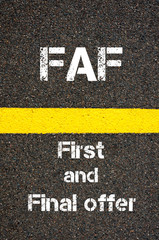 Business Acronym FAF First And Final offer
