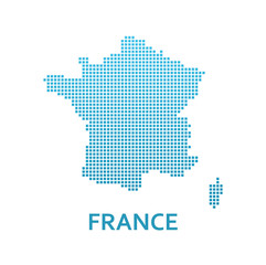 Fototapeta na wymiar Pixel Map of France