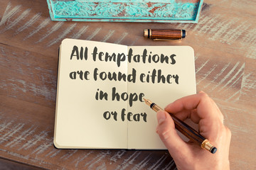 Handwritten quote as inspirational concept image