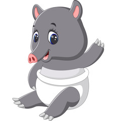 illustration of Cute tapir cartoon