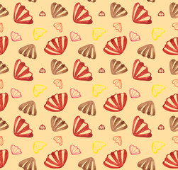 shells watercolor seamless pattern