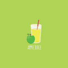 Apple Fruit Juice. Isolated Vector. Illustration 