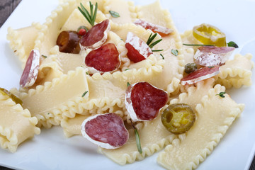 Pasta with salami