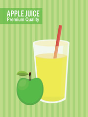 Apple Fruit Juice. Isolated Vector. Illustration 
