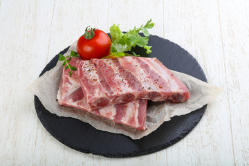 Raw pork ribs