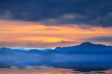 Dark clouds on sky in the morning
