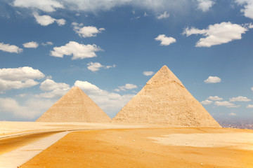 Fototapeta na wymiar Two pyramids, Giza