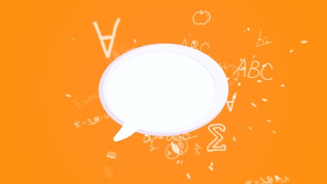 The icons on the theme of education will fly out of the dialog bubble
