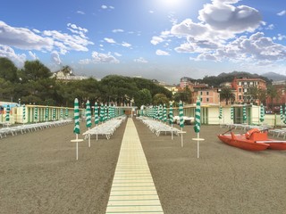 Strand in Sestri Levante, Ligurien Italien