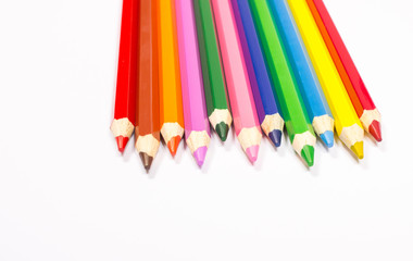Colorful pencil crayons. Back to school