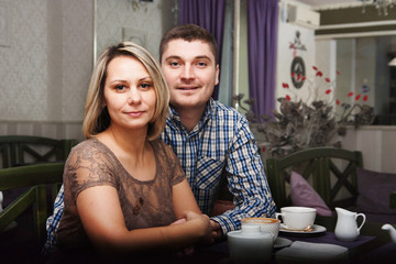 Couple in cafe