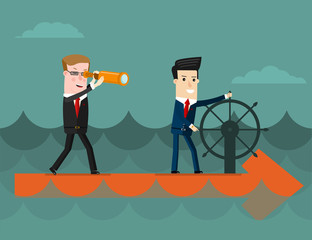 The team.  Business concept cartoon vector illustration.