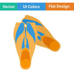 Flat design icon of swimming flippers