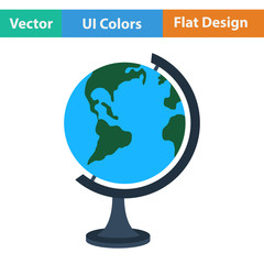 Flat design icon of Globe