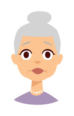 Shocked granny vector illustration.
