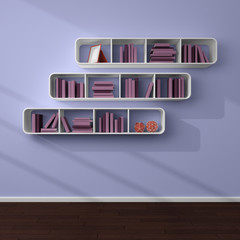 3d rendered modern shelves.