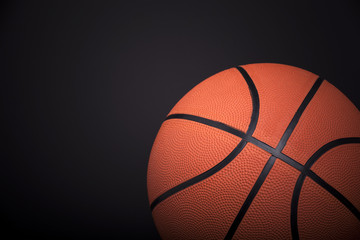 Obraz premium Basketball ball isolated on black background