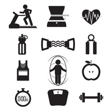 Fitness Icon Set Vector Illustration.