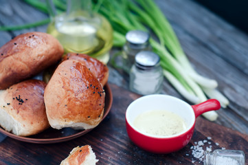 Fresh homemade bread rolls