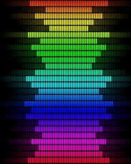 Graphics of music equalizer on black background