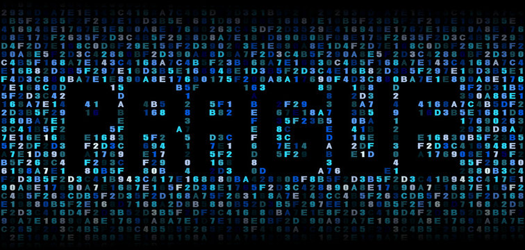 Prague text on hex code illustration