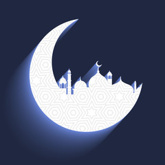 mosque with crescent moon