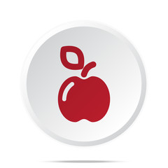 Red Apple icon on white web button