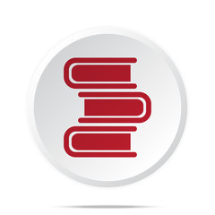 Red Books icon on white web button