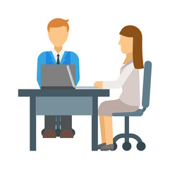 Obraz premium Interview vector illustration.