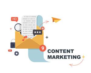 Concepts for Content Marketing .Vector digital marketing concept