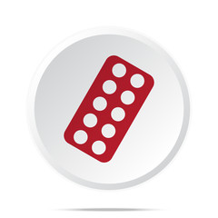 Red Tablet Strip icon on white web button