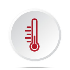 Red Temperature icon on white web button