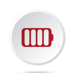 Red Battery icon on white web button