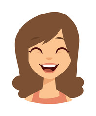 Smiling woman vector illustration.