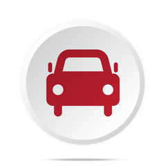 Obraz premium Red Car icon on white web button