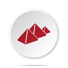 Red Pyramids icon on white web button